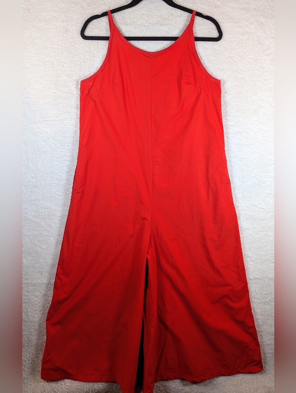 Anthropologie Maeve Bright Red Wide-Leg Spaghetti Strap Jumpsuit